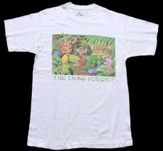 画像2: 90s USA製 THE LIVING FOREST アニマル アート コットンTシャツ 白 L (2)