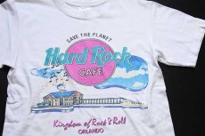 画像1: 90s USA製 Hard Rock Cafe ハードロック カフェ ORLANDO ギター コットンTシャツ 白 M (1)