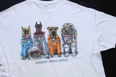 画像1: KENNEDY SPACE CENTER ドッグ 両面プリント コットンTシャツ 白 2XL (1)