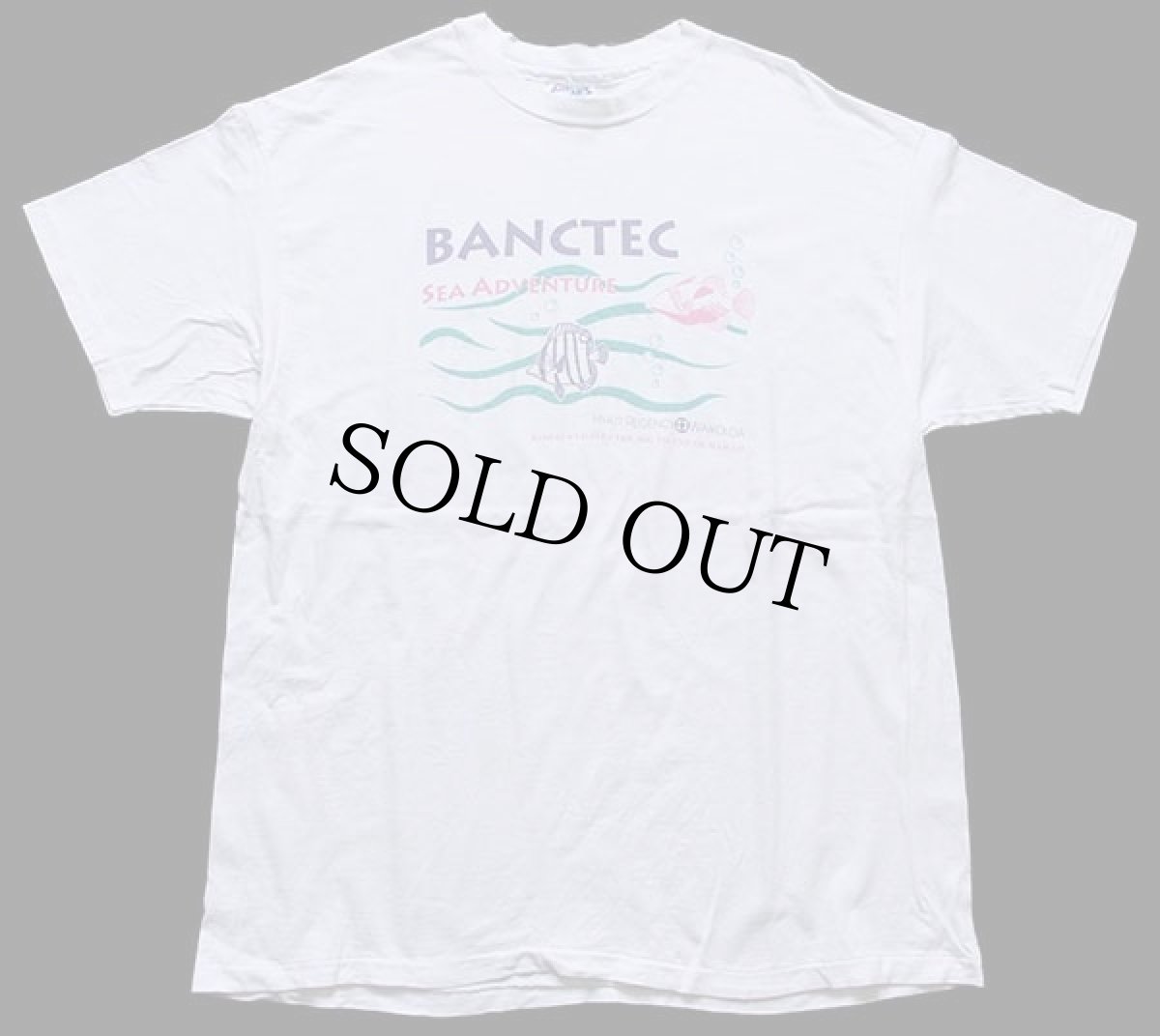 画像2: 90s USA製 Hanes BANCTEC SEA ADVENTURE HAWAII 熱帯魚 コットンTシャツ 白 XL (2)
