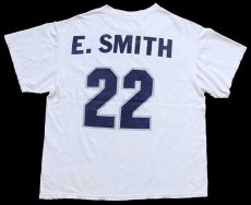 画像3: 90s USA製 NIKEナイキ NFL DALLAS COWBOYS ビッグロゴ E.SMITH 22 ナンバリング 両面プリント コットンTシャツ 白 L (3)