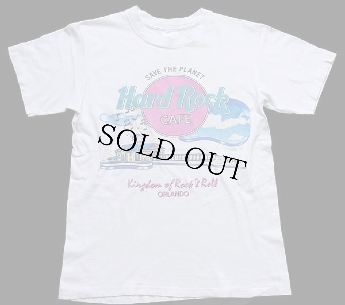 画像2: 90s USA製 Hard Rock Cafe ハードロック カフェ ORLANDO ギター コットンTシャツ 白 M (2)