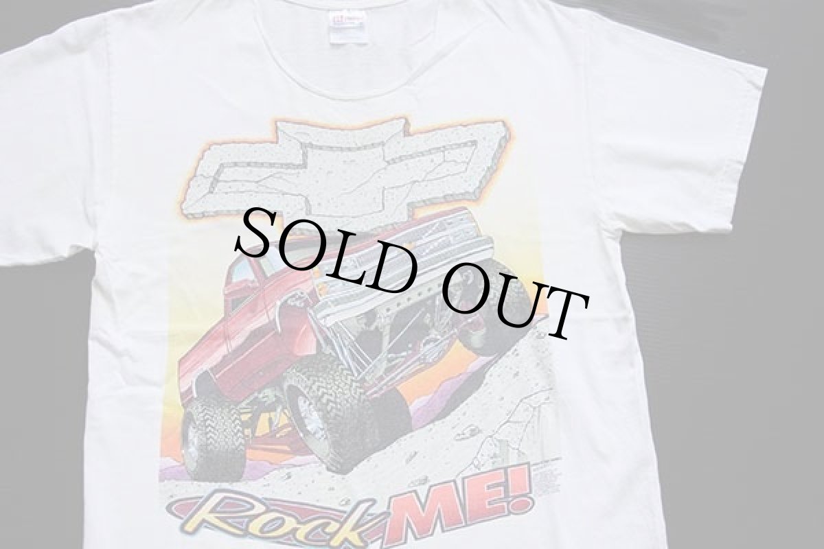 画像1: 00s Hanes Rock ME! CHEVROLETシボレー C1500 ピックアップ トラック コットンTシャツ カスタム 白 M (1)