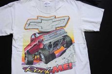 画像1: 00s Hanes Rock ME! CHEVROLETシボレー C1500 ピックアップ トラック コットンTシャツ カスタム 白 M (1)