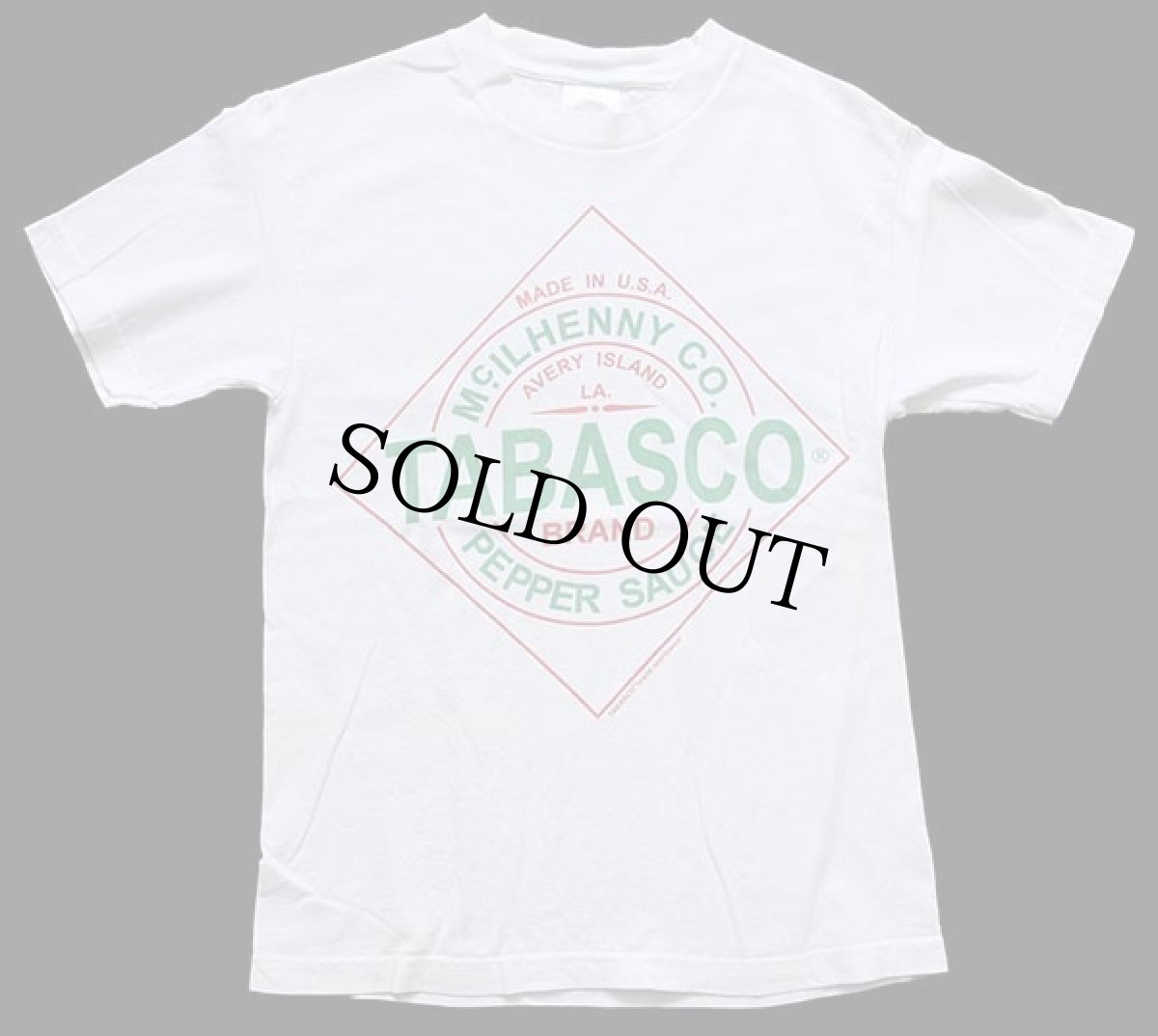 画像2: 90s USA製 TABASCO PEPPER SAUCE タバスコ ロゴ コットンTシャツ 白 S (2)