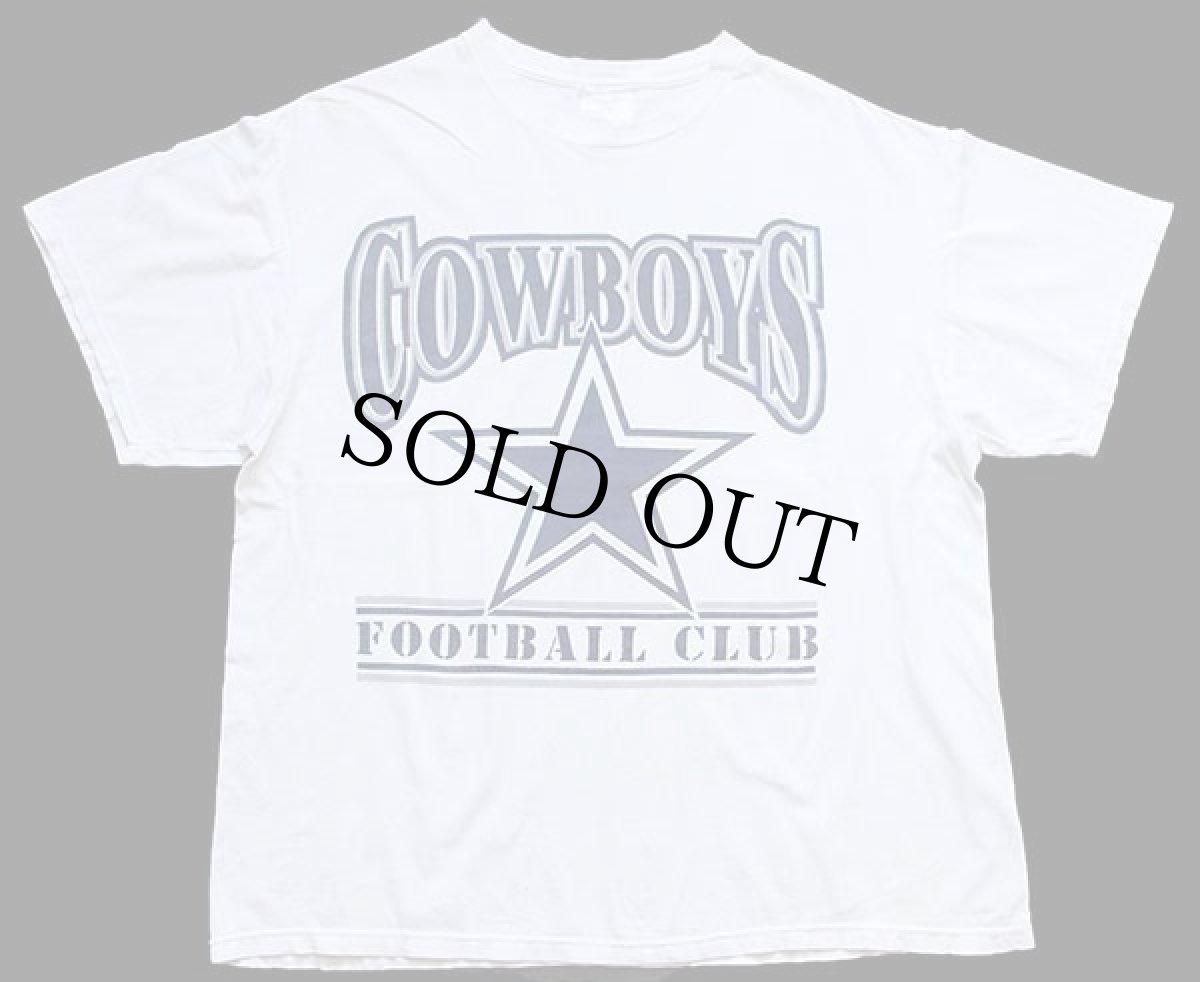 画像2: 90s USA製 NIKEナイキ NFL DALLAS COWBOYS ビッグロゴ E.SMITH 22 ナンバリング 両面プリント コットンTシャツ 白 L (2)