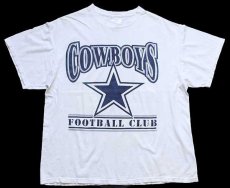 画像2: 90s USA製 NIKEナイキ NFL DALLAS COWBOYS ビッグロゴ E.SMITH 22 ナンバリング 両面プリント コットンTシャツ 白 L (2)