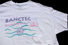 画像1: 90s USA製 Hanes BANCTEC SEA ADVENTURE HAWAII 熱帯魚 コットンTシャツ 白 XL (1)