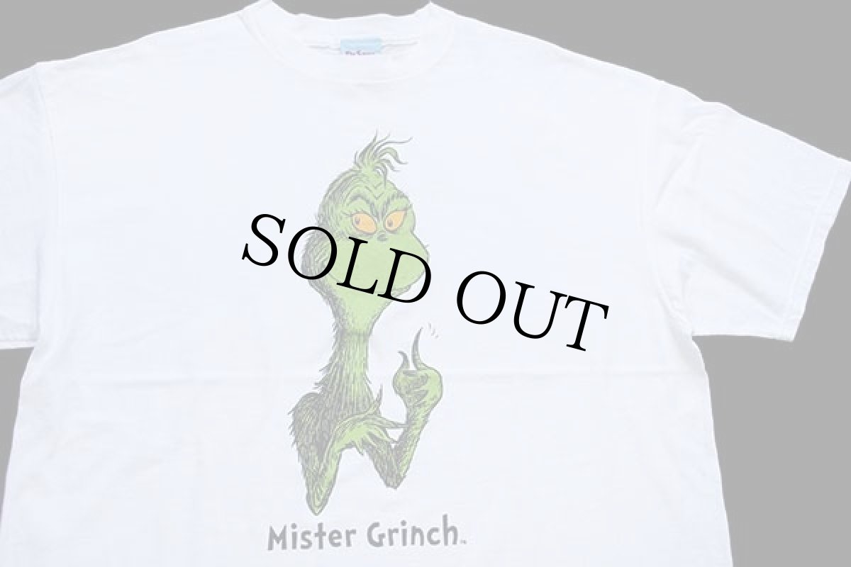 画像1: 00s USA製 Dr.Seuss Brand Mister Grinch グリンチ コットンTシャツ 白 XL (1)