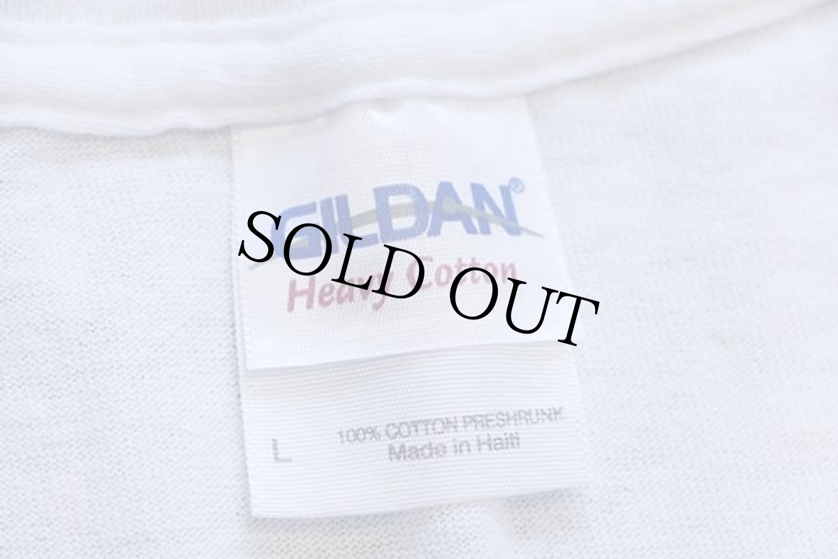 画像4: ハート 足型 アート コットンTシャツ 白 L (4)