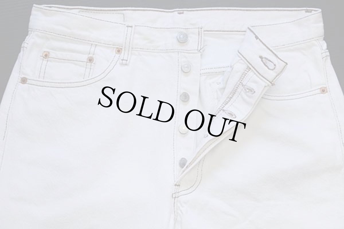 画像4: 90s USA製 Levi'sリーバイス 501 カラーデニムパンツ 生成り w34 L34 (4)