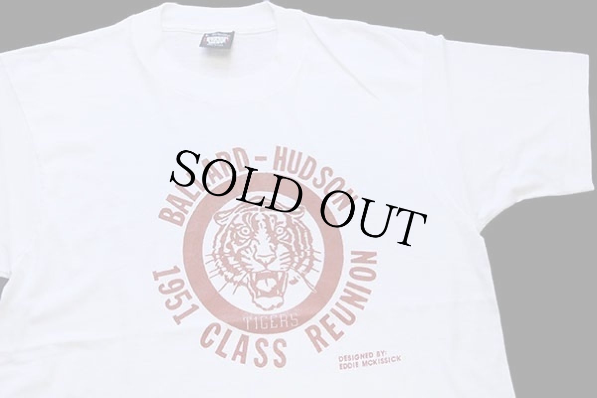 画像1: 90s USA製 BALLARD-HUDSON 1951 CLASS REUNION TIGERS タイガー Tシャツ 白 L (1)