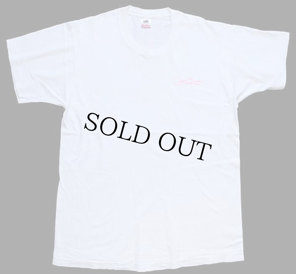 画像2: 90s USA製 Ozark Sun ヨット 両面 蛍光プリント コットンTシャツ 白 L (2)