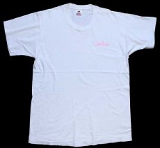 画像2: 90s USA製 Ozark Sun ヨット 両面 蛍光プリント コットンTシャツ 白 L (2)