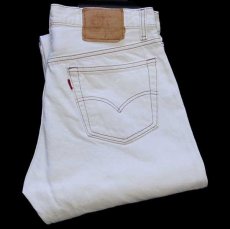 画像1: 90s USA製 Levi'sリーバイス 501 カラーデニムパンツ 生成り w34 L34 (1)