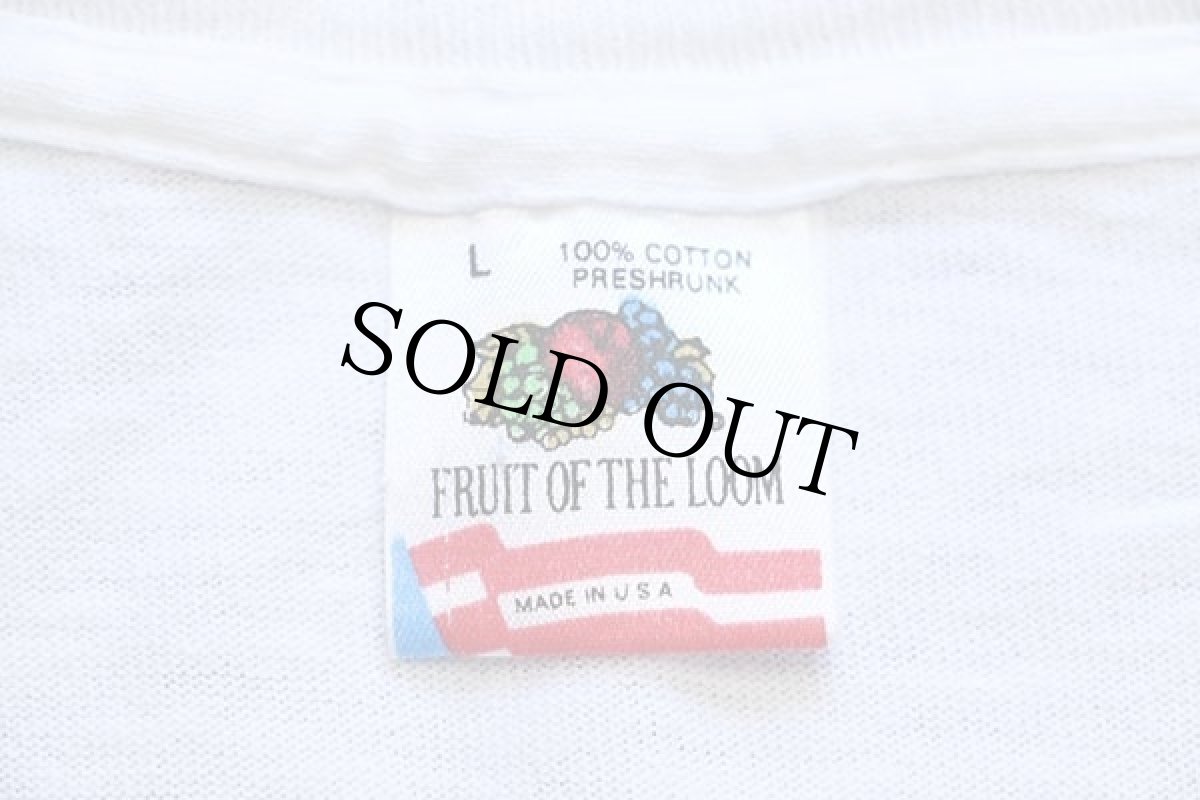 画像4: 90s USA製 Ozark Sun ヨット 両面 蛍光プリント コットンTシャツ 白 L (4)