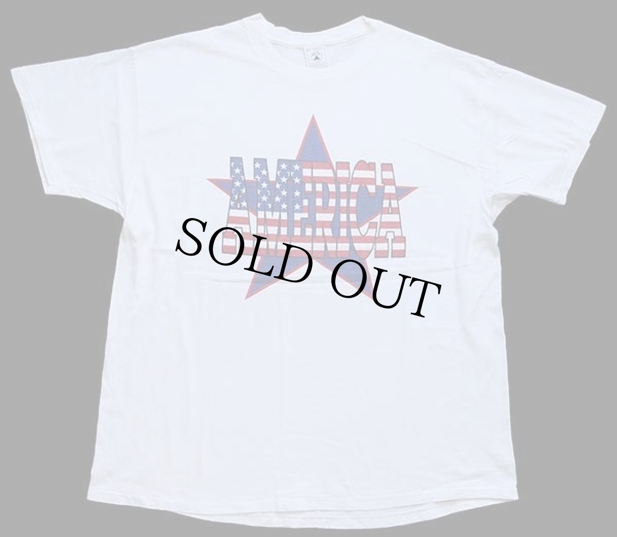 画像2: 90s AMERICA スター 星条旗柄 コットンTシャツ 白 XL (2)