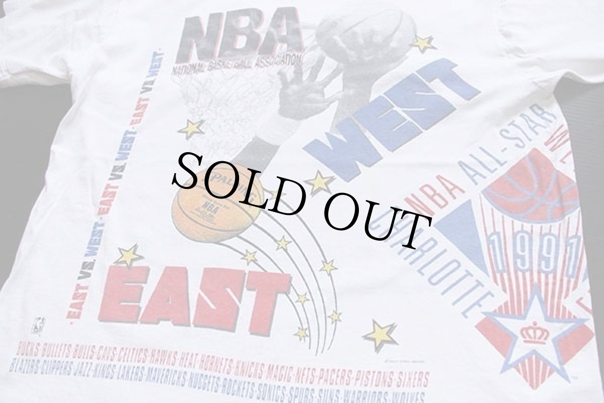画像3: 90s USA製 SALEM NBA ALL-STAR GAME オールオーバープリント コットンTシャツ 白 XL (3)
