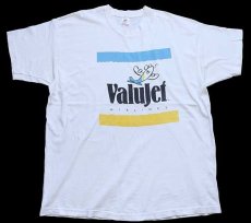 画像2: 90s USA製 Valujet AIRLINES ロゴ コットンTシャツ 白 XXL★特大 (2)