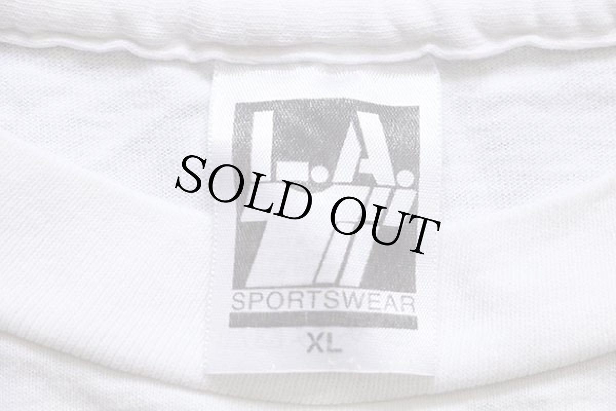 画像4: 90s USA製 American Airlines ロゴ 星条旗柄 切り替え コットンTシャツ 白 XL (4)