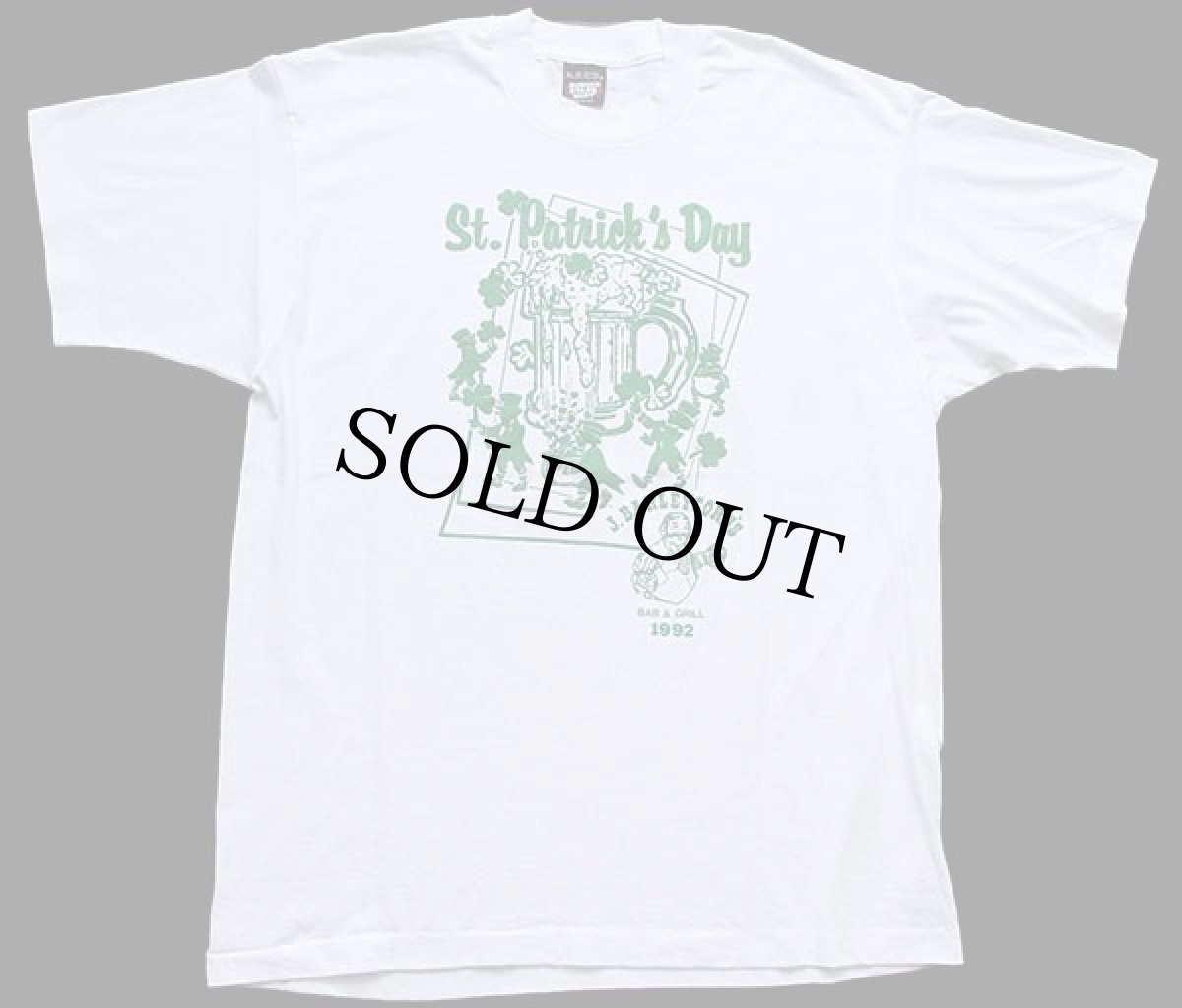 画像2: 90s USA製 St.Patrick's Day J.BARLEYCORN'S クローバー Tシャツ 白 XL (2)