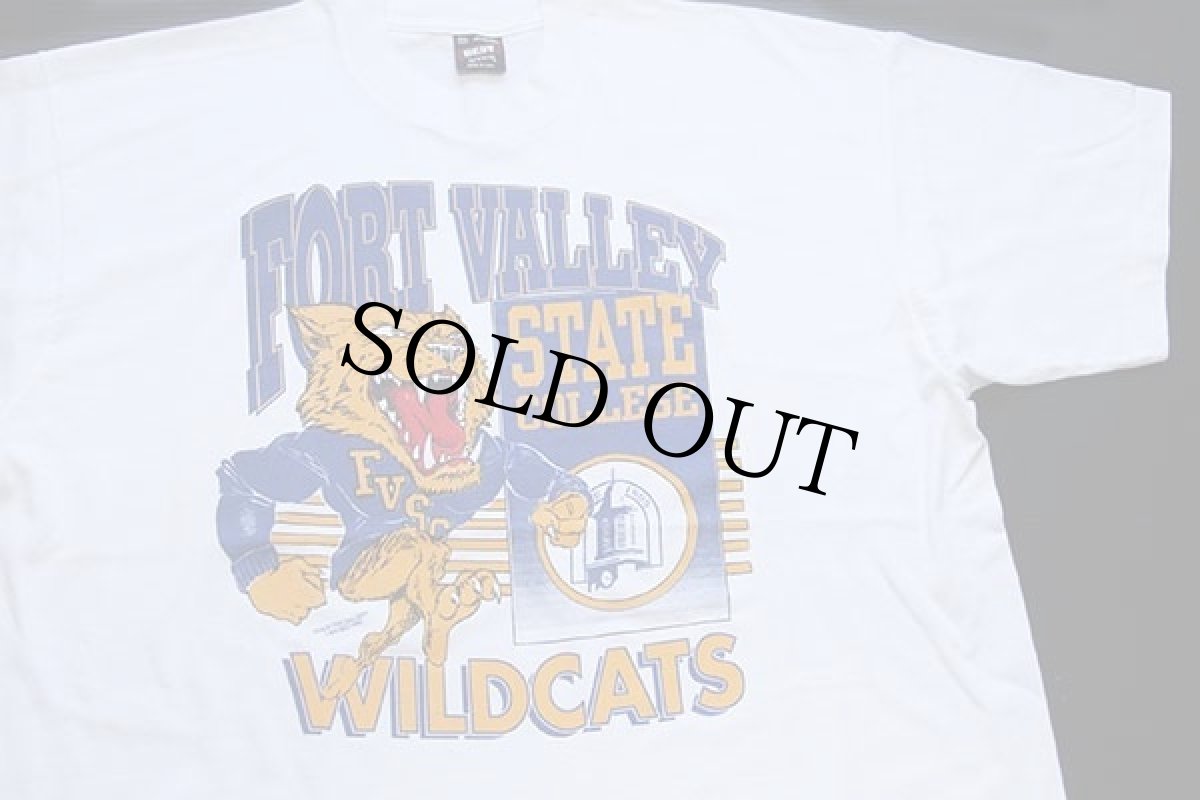 画像1: 90s USA製 FORT VALLEY STATE COLLEGE WILDCATS Tシャツ 白 XXL (1)