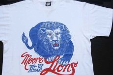 画像1: 90s USA製 Moore Lions ライオン Tシャツ 白 L (1)