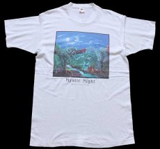 画像2: 90s USA製 Mystic Night アート コットンTシャツ 白 L (2)