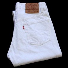 画像1: 90s USA製 Levi'sリーバイス 501 ホワイト デニムパンツ w29 (1)