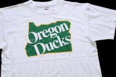 画像1: 90s USA製 Oregon Ducks コットンTシャツ 白 XL (1)