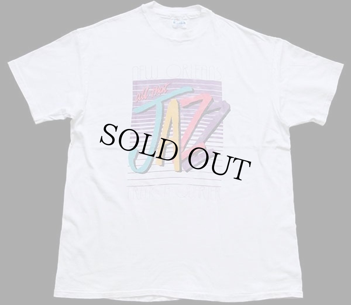画像2: 90s USA製 Hanes all that JAZZ NEW ORLEANS FRENCH QUARTER コットンTシャツ 白 XXL (2)