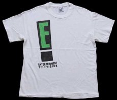 画像2: 90s USA製 Hanes ENTERTAINMENT TELEVISION コットンTシャツ 白 L (2)