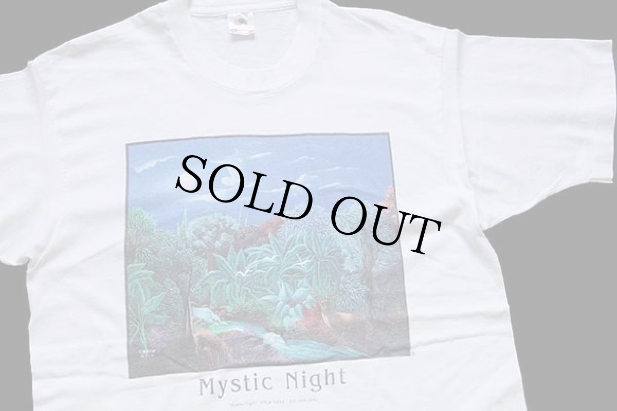 画像1: 90s USA製 Mystic Night アート コットンTシャツ 白 L (1)