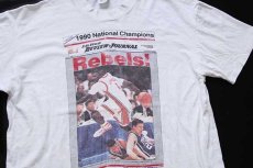画像1: 90s USA製 LAS VEGAS REVIEW-JOURNAL Rabels! フォトプリント コットンTシャツ 白 XL (1)