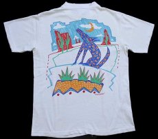 画像3: 80s USA製 GRAVITY WAVE DESIGNS ポップアート 両面プリント コットンTシャツ 白 M (3)