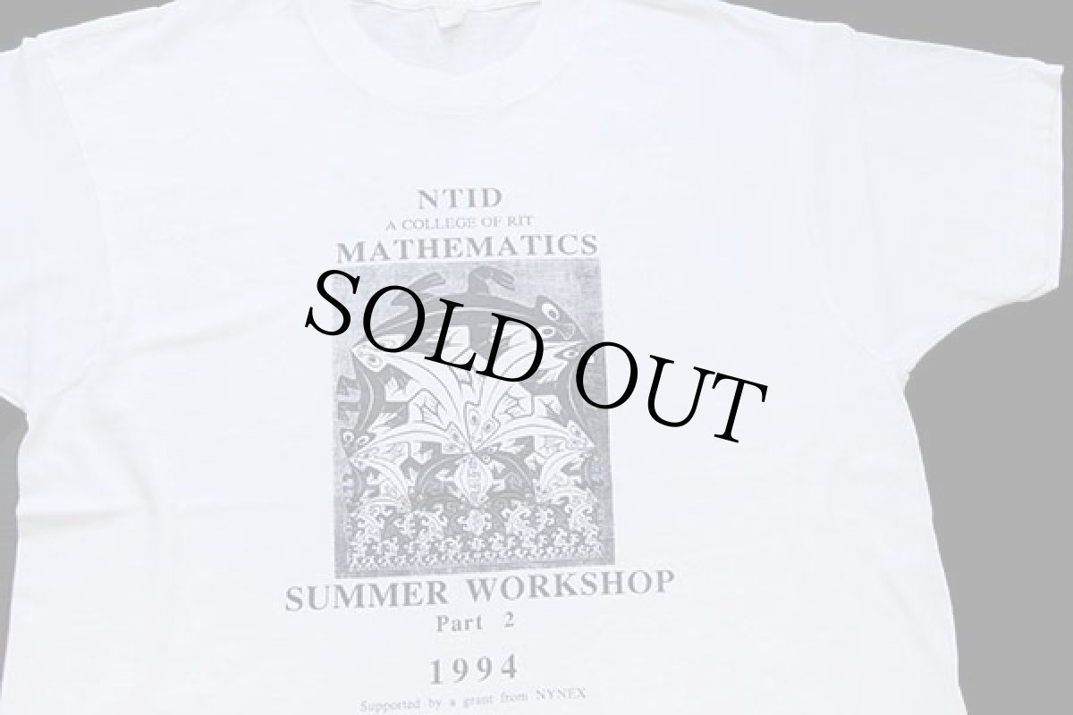 画像1: 90s NTID MATHEMATICS SUMMER WORKSHOP アート Tシャツ 白 (1)