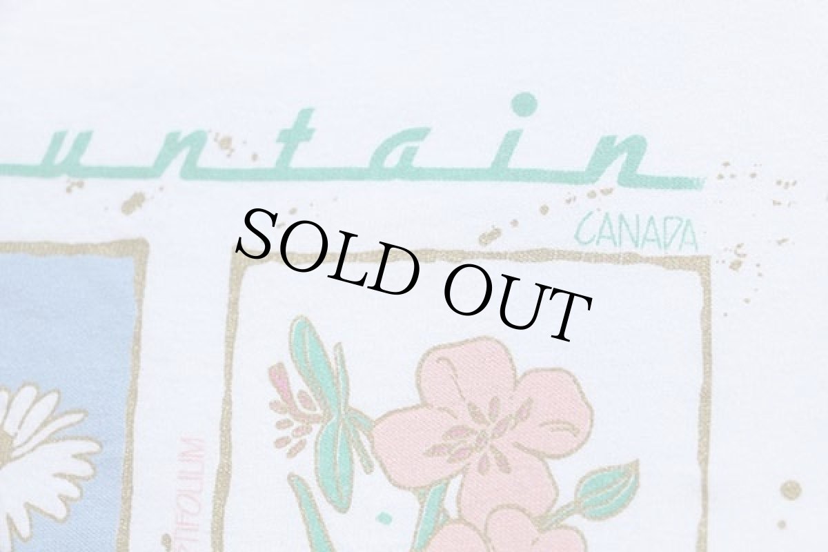 画像5: 90s カナダ製 rocky mountain wildflowers フラワー アート コットンTシャツ 白 XL (5)