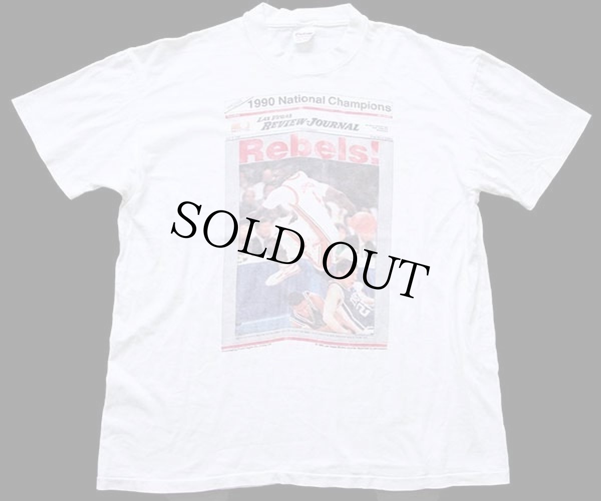 画像2: 90s USA製 LAS VEGAS REVIEW-JOURNAL Rabels! フォトプリント コットンTシャツ 白 XL (2)