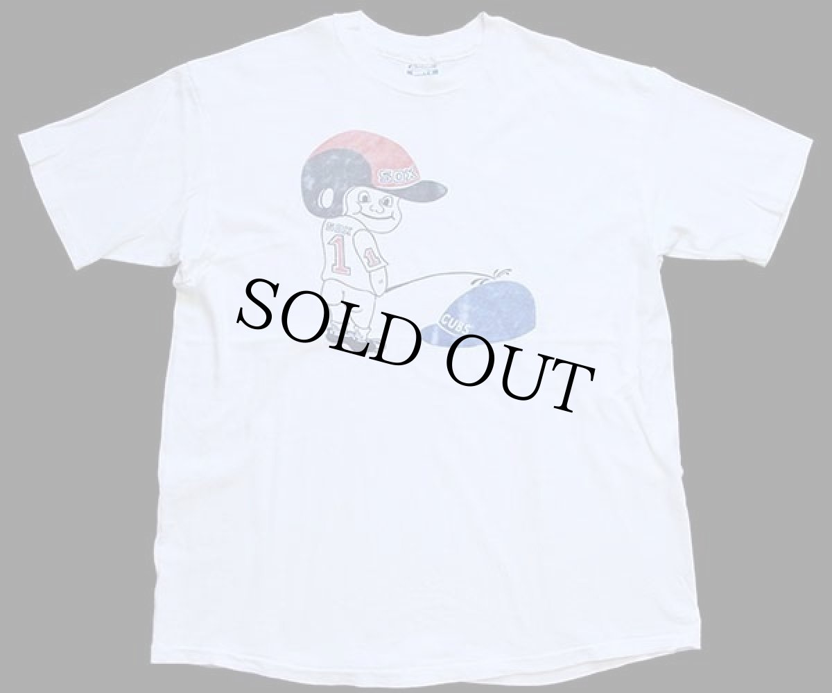 画像2: 90s USA製 Hanes MLB RED SOX vs CHICAGO CUBS コットンTシャツ 白 XL (2)