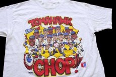 画像1: 80s MLB TOMAHAWK CHOP コットンTシャツ 白 (1)