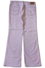 画像3: 80s USA製 Levi'sリーバイス 517 ストレッチ カラーデニムパンツ 薄紫 w36★ブーツカット (3)