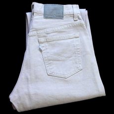 画像1: 90s USA製 Levi'sリーバイス silverTabシルバータブ loose カラーデニムパンツ ライトグレーベージュ 5/6 (1)