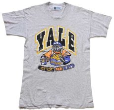 画像2: 90s YALE UNIVERSITY COLOR ME BAD ブルドッグ Tシャツ 杢グレー M (2)