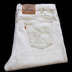 画像1: 90s USA製 Levi'sリーバイス 550 先染め カラーデニムパンツ ライトカーキ w38 L30 (1)