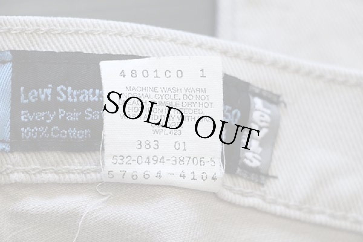 画像7: 90s USA製 Levi'sリーバイス silverTabシルバータブ loose カラーデニムパンツ ライトグレーベージュ 5/6 (7)