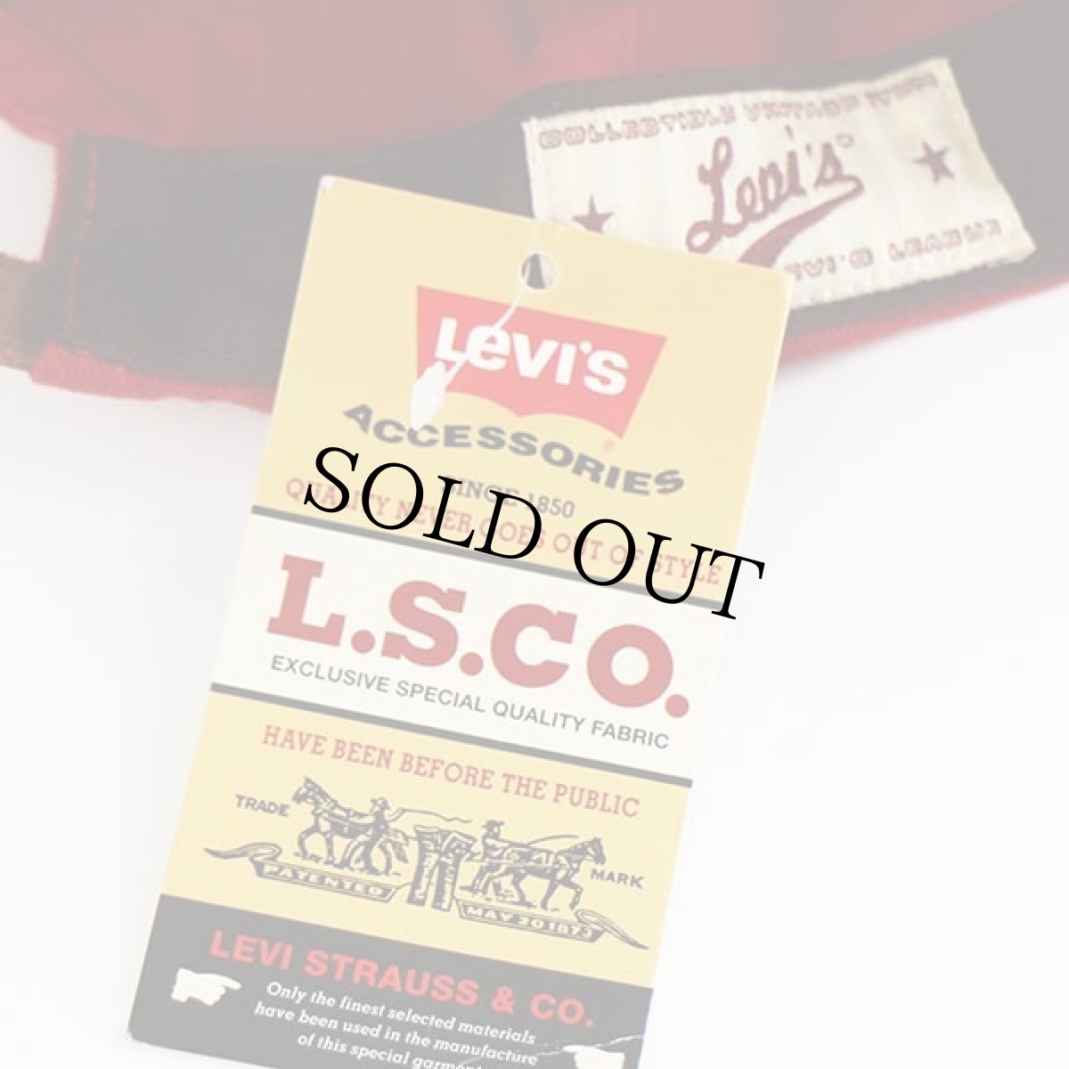 画像5: デッドストック★Levi'sリーバイス ロゴ刺繍 コットンキャップ 赤 (5)