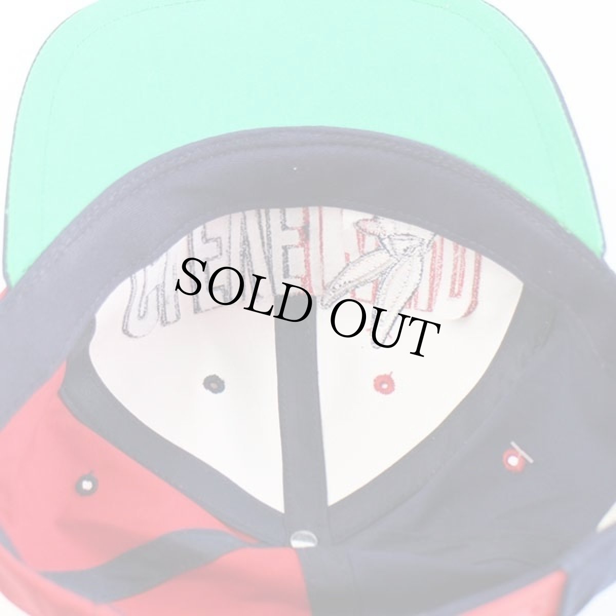 画像8: デッドストック★00s MLB CLEVELAND Indiansインディアンス×バッグスバニー刺繍 バイカラー ベースボールキャップ紺×赤 (8)