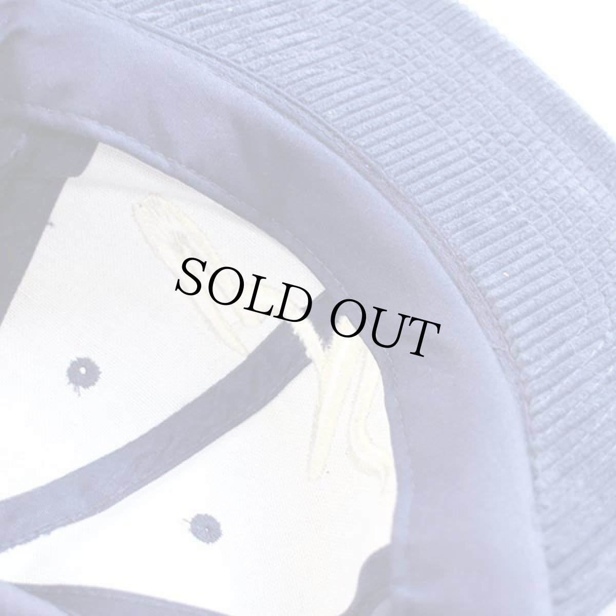 画像5: デッドストック★UNKNOWN 刺繍 コットン 太畝 コーデュロイキャップ 紺 (5)