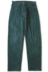 画像2: 90s USA製 Levi'sリーバイス 550 カラーデニムパンツ 後染め 緑 w30 L32 (2)