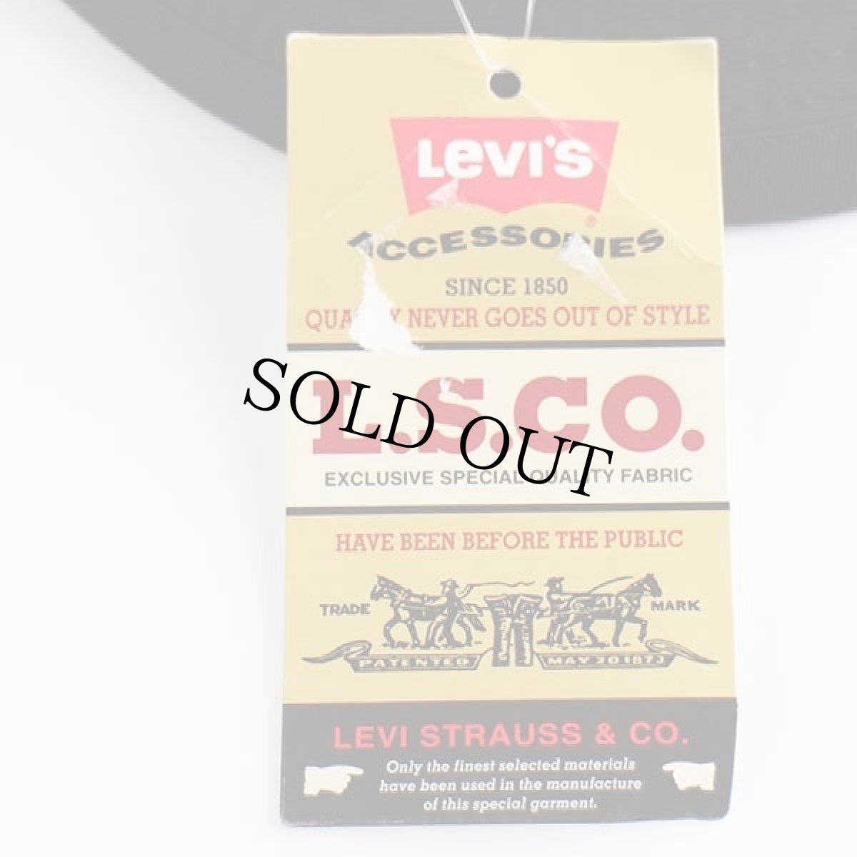 画像6: デッドストック★Levi'sリーバイス コットン ポークパイハット 黒×ベージュ XL (6)